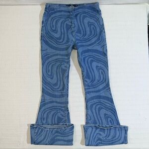 Hollister Retro Flare Pants Size Small Y2K 2000s High Rise Blue Boho
